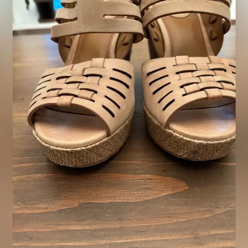 Willow | Shoes | Trask Size 95 Tan Nude Willow Leather Platform Wedge ...